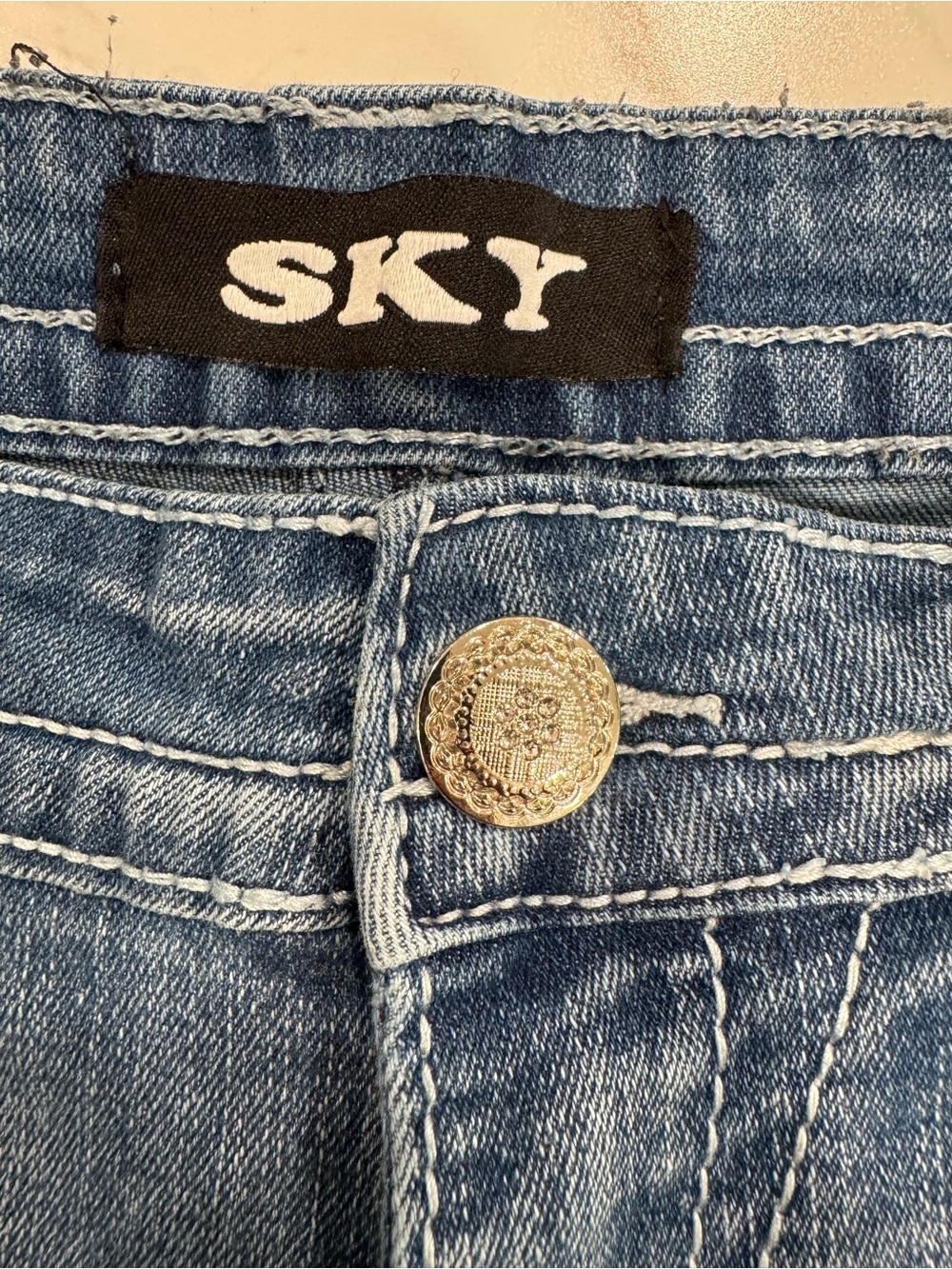 SKYPremium Collection Women's Jeans Size 15/16 Flare Leg High Rise Blue Denim - Picture 8 of 14